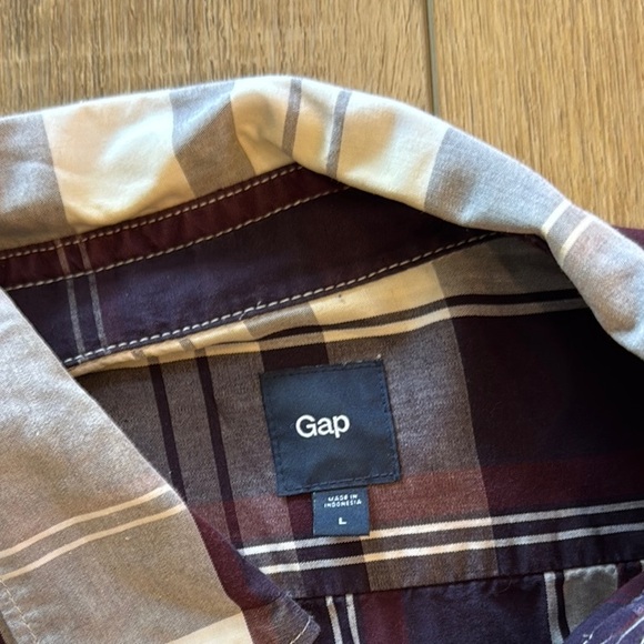 Men's Plaid Shirt - purple and White - Picture 2 of 6